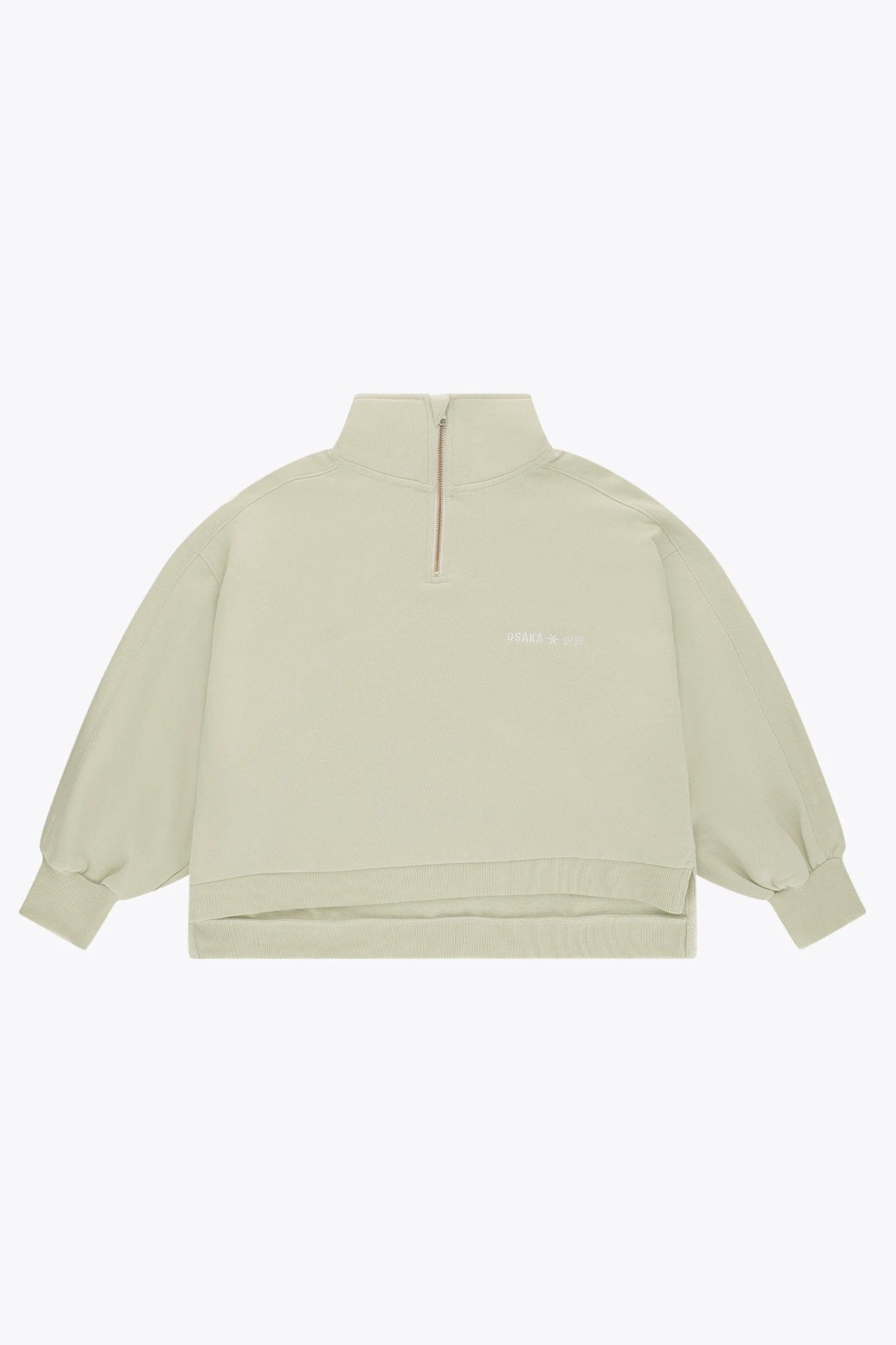 osaka-women-cropped-half-zip-felpa-donna-warm-grey image 1