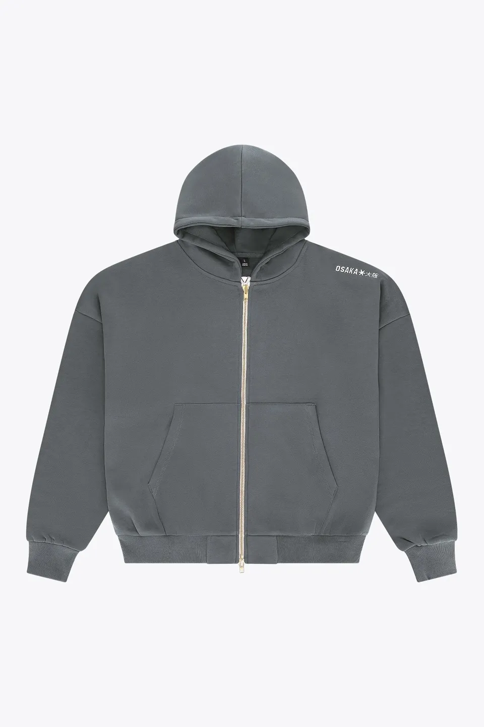 osaka-full-zip-hoodie-uomo-dark-grey-melange image 1
