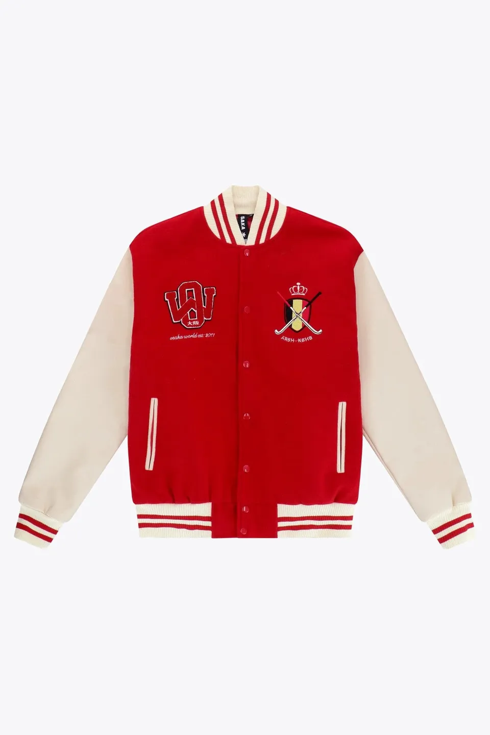 osaka-official-belgium-varsity-jacket-giacca-varsity-red image 1
