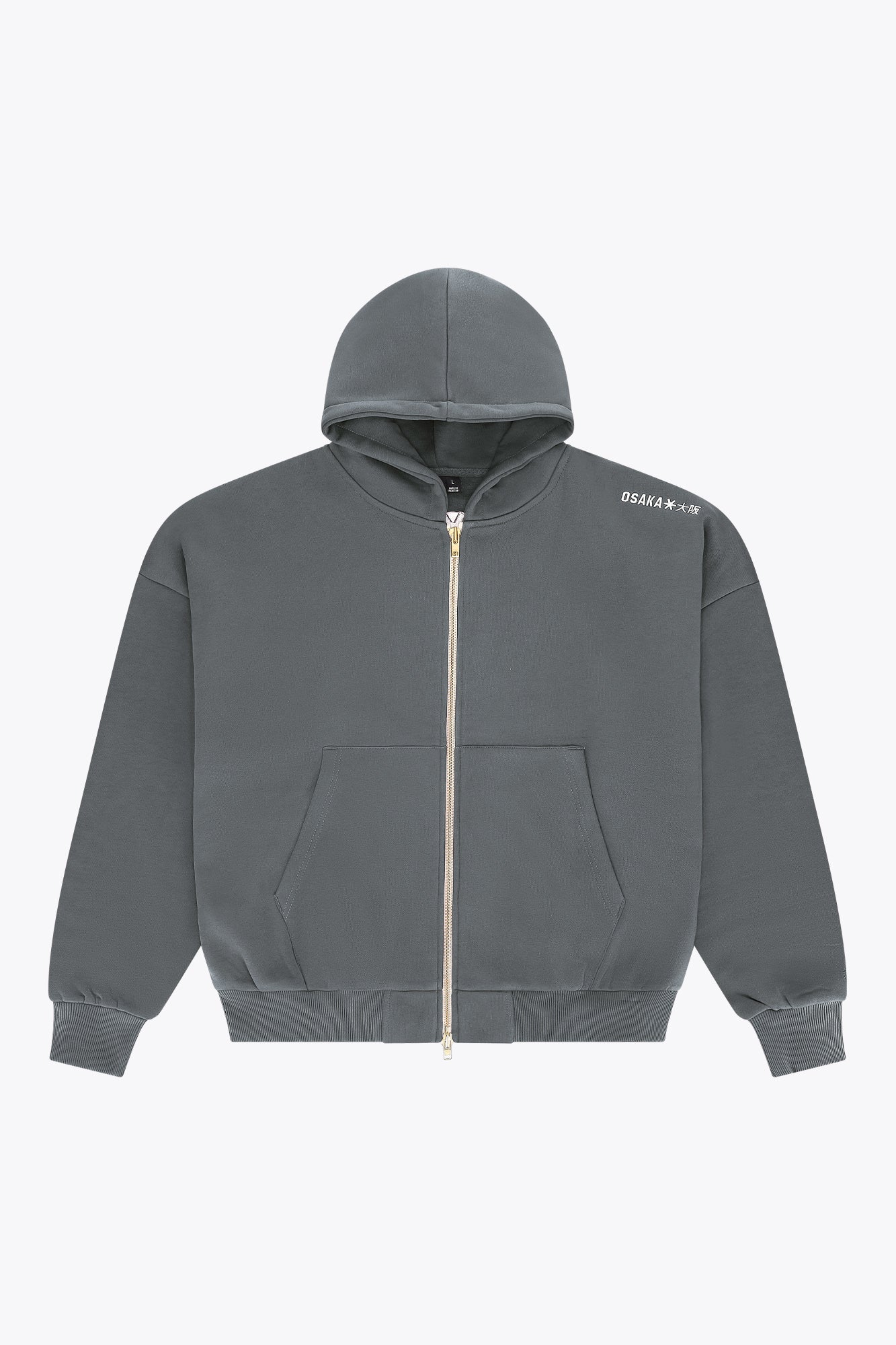 osaka-full-zip-hoodie-uomo-dark-grey-melange image 1