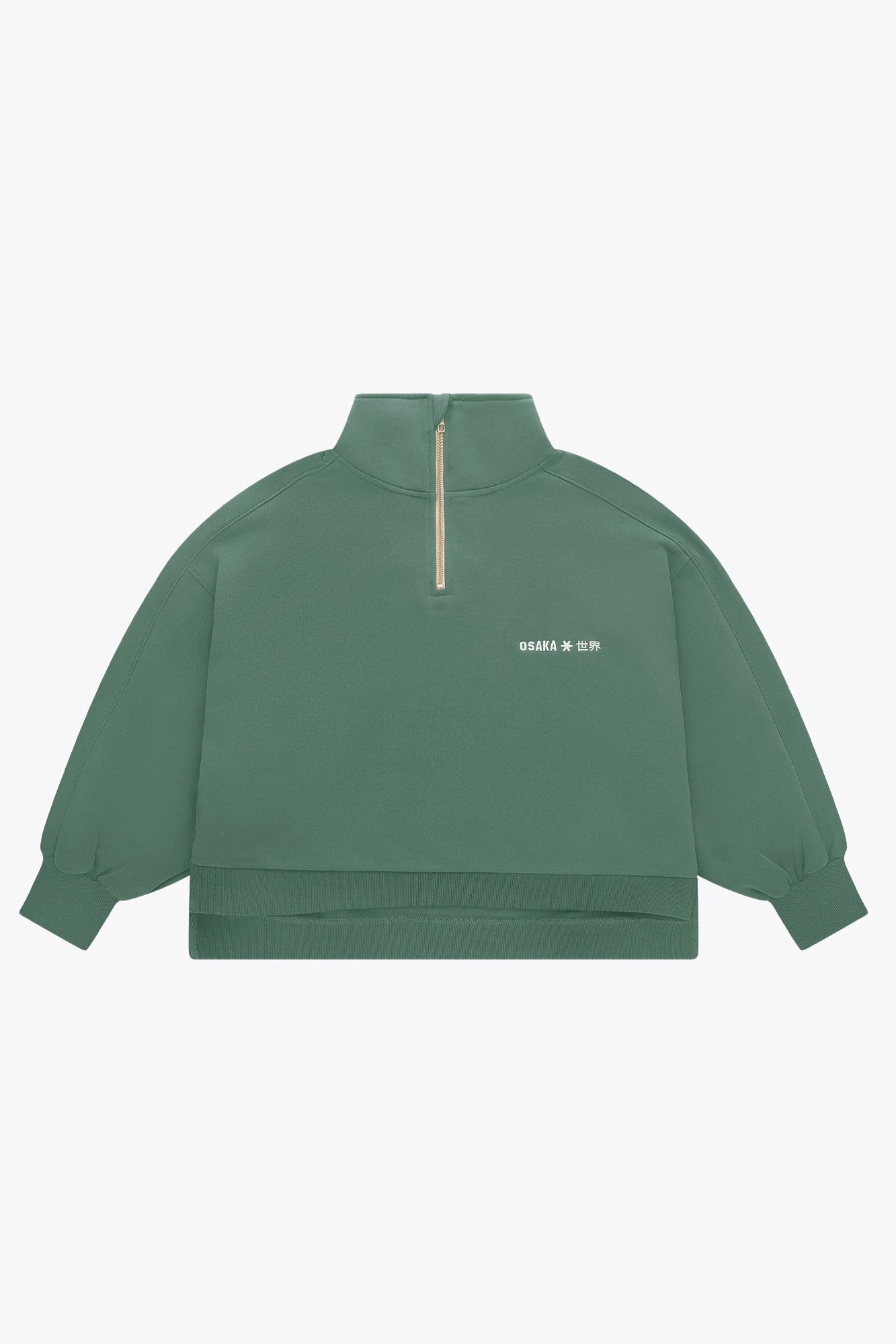 osaka-cropped-half-zip-donna-bayou-green image 1