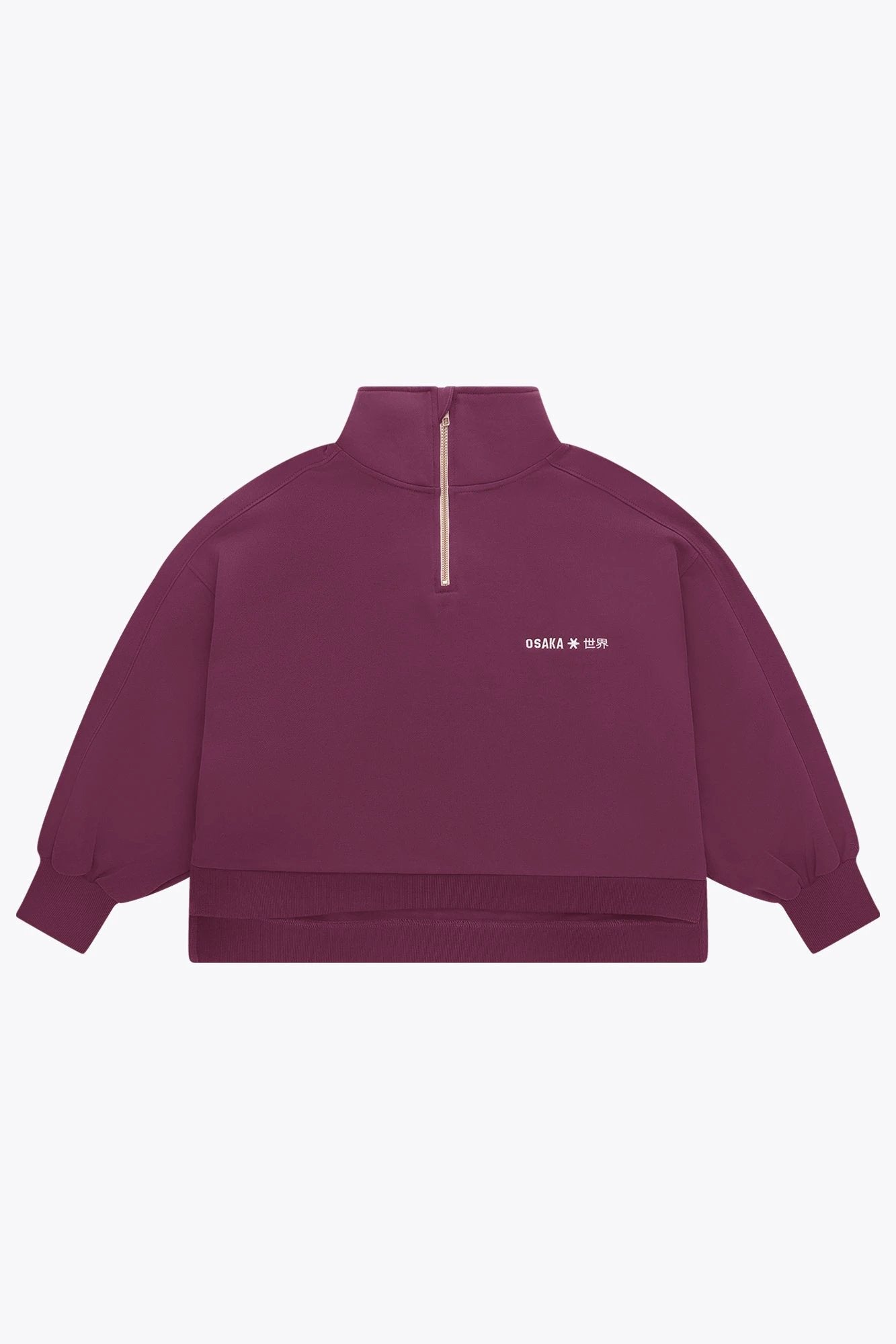osaka-cropped-half-zip-felpa-donna-cherry-lacquer image 1