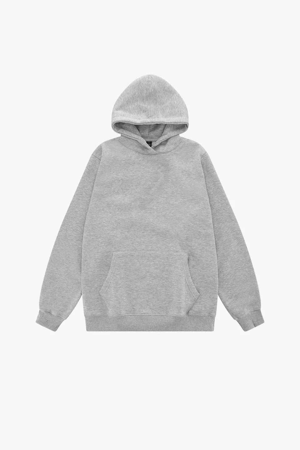 osaka-kids-hoodie-basic-felpa-cappuccio-bambino-grigio-melange image 1