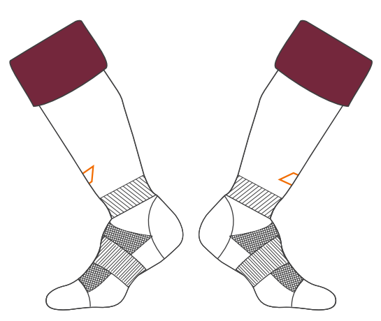 grays-g650-calze-senior-oxford-hawks-hc-bianco-bordeaux image 1