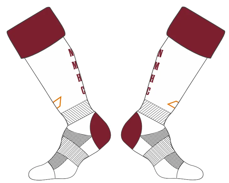 grays-newcastle-medics-hc-g650-calze-senior-bianco-bordeaux image 1