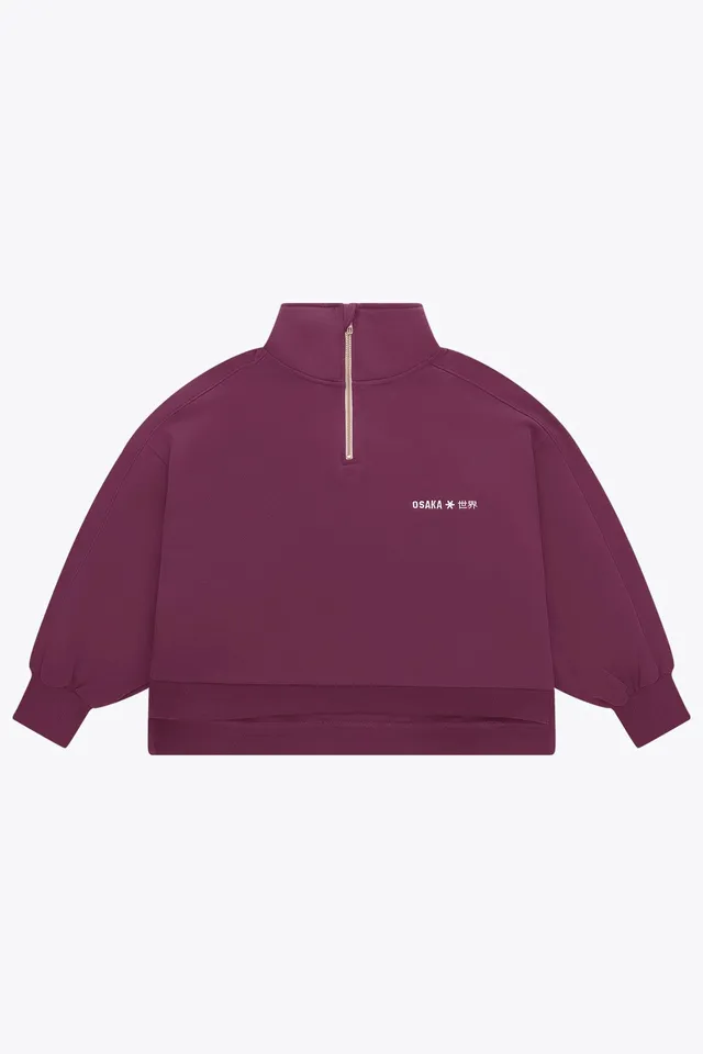 osaka-cropped-half-zip-felpa-donna-cherry-lacquer image 1