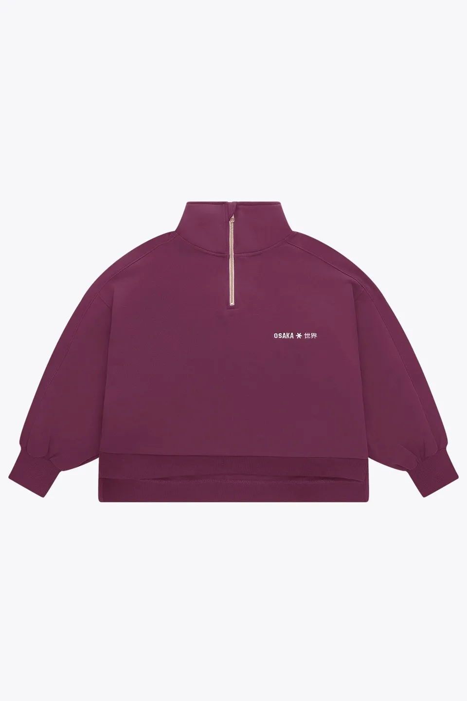 osaka-cropped-half-zip-felpa-donna-cherry-lacquer image 1