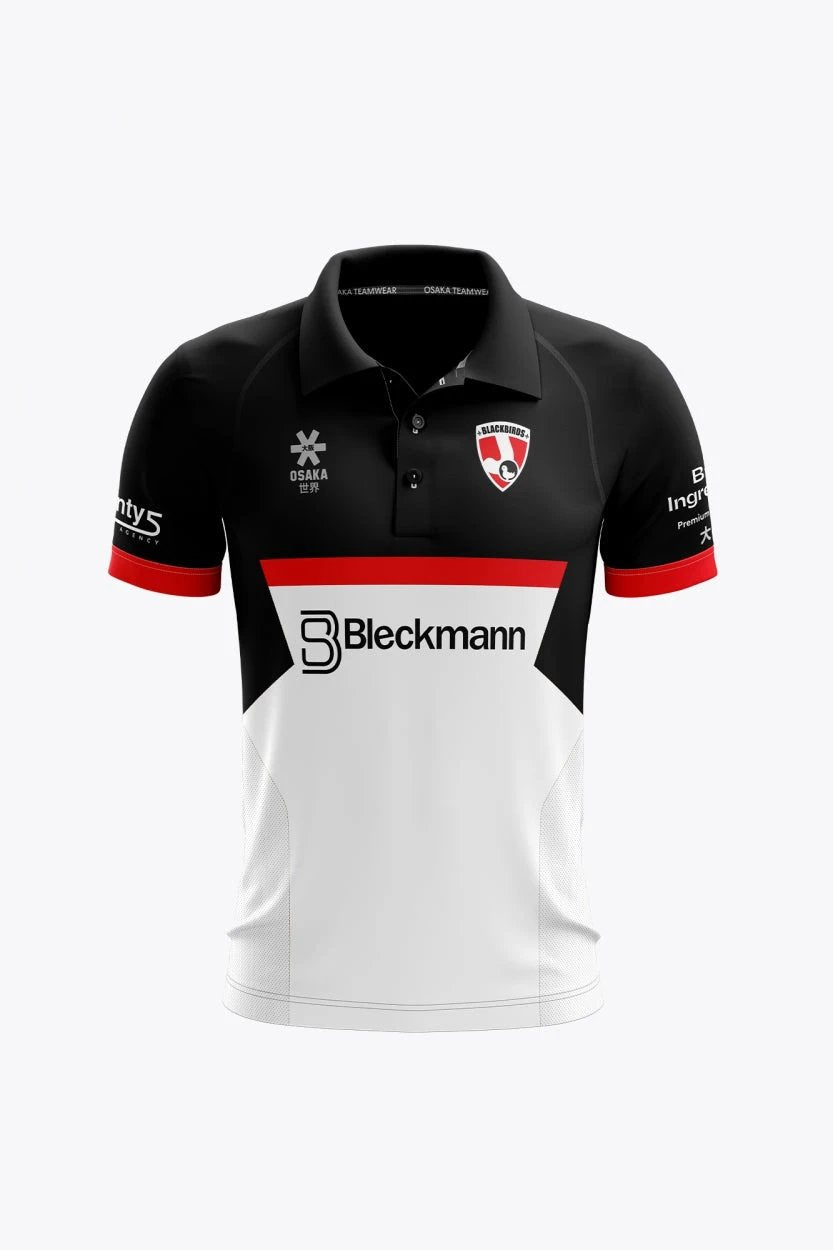 osaka-blackbirds-women-polo-jersey-retro-polo-hockey-black-red-white image 1
