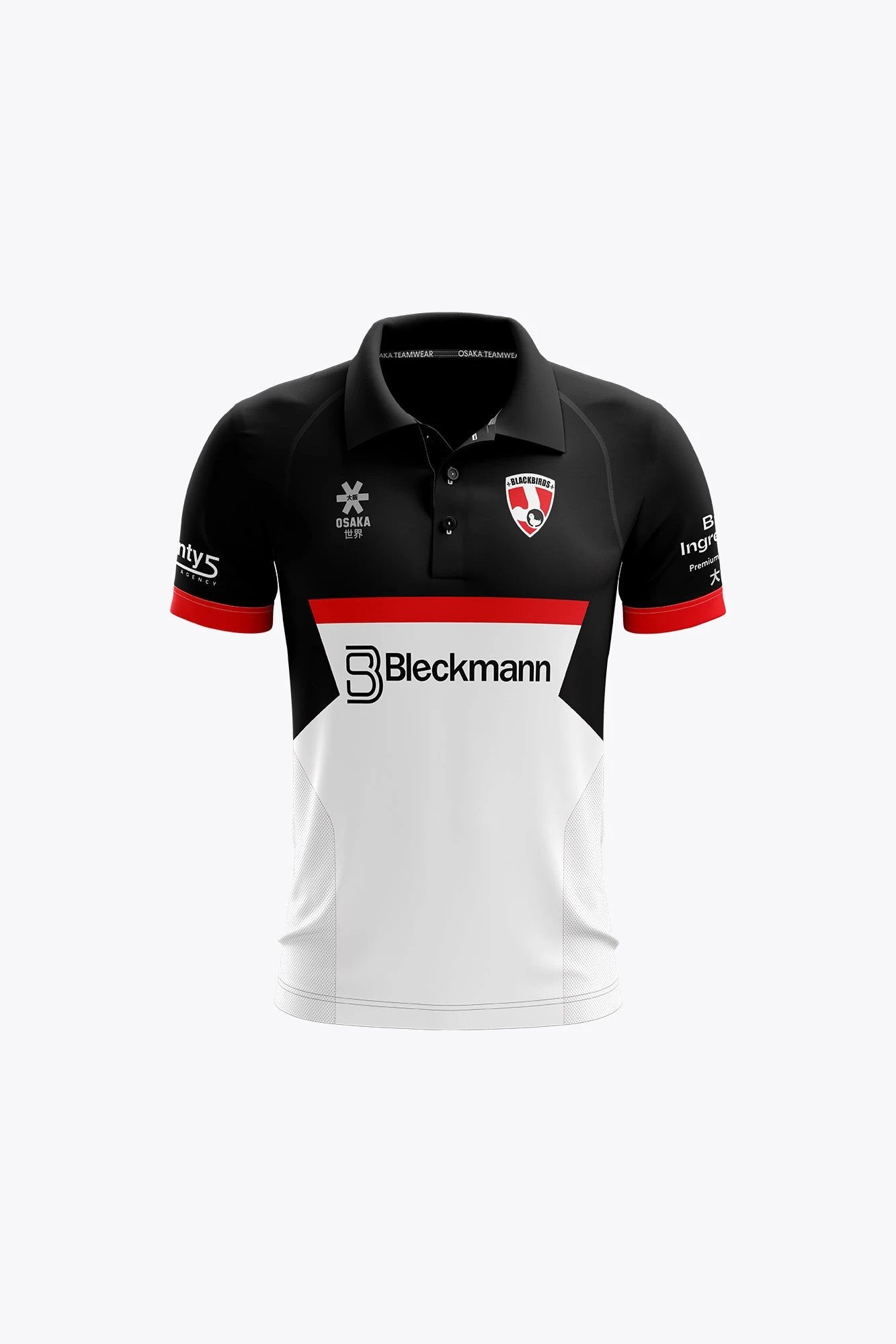 osaka-blackbirds-kids-polo-jersey-polo-bambino-nero-rosso-bianco image 1