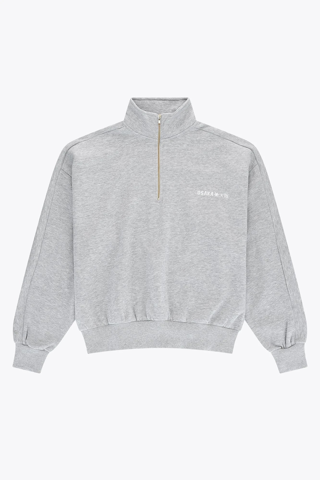 osaka-men-half-zip-sweater-felpa-mezza-zip-uomo-heather-grey image 1