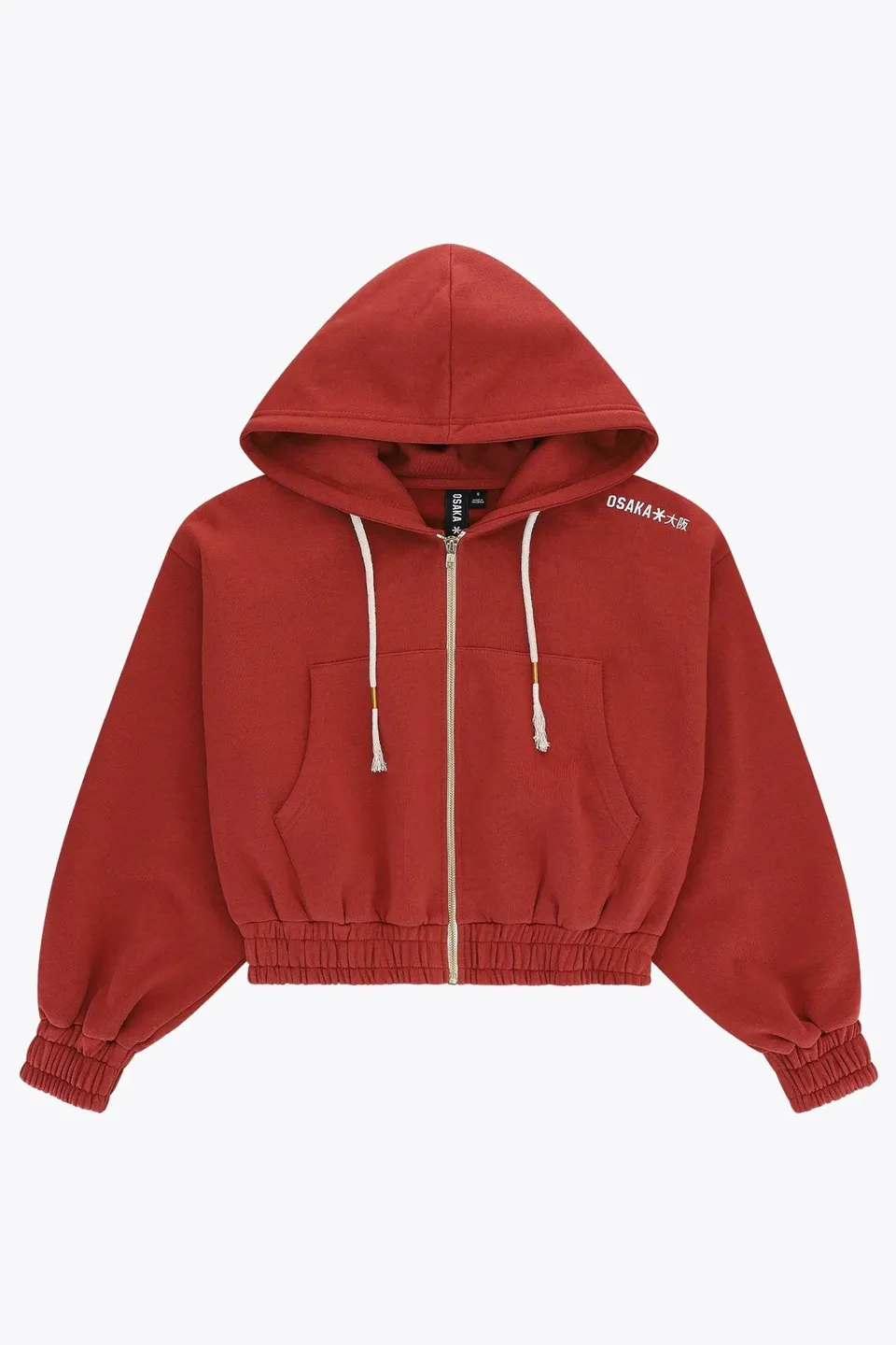 osaka-women-cropped-full-zip-hoodie-brunette-felpa-cappuccio image 1
