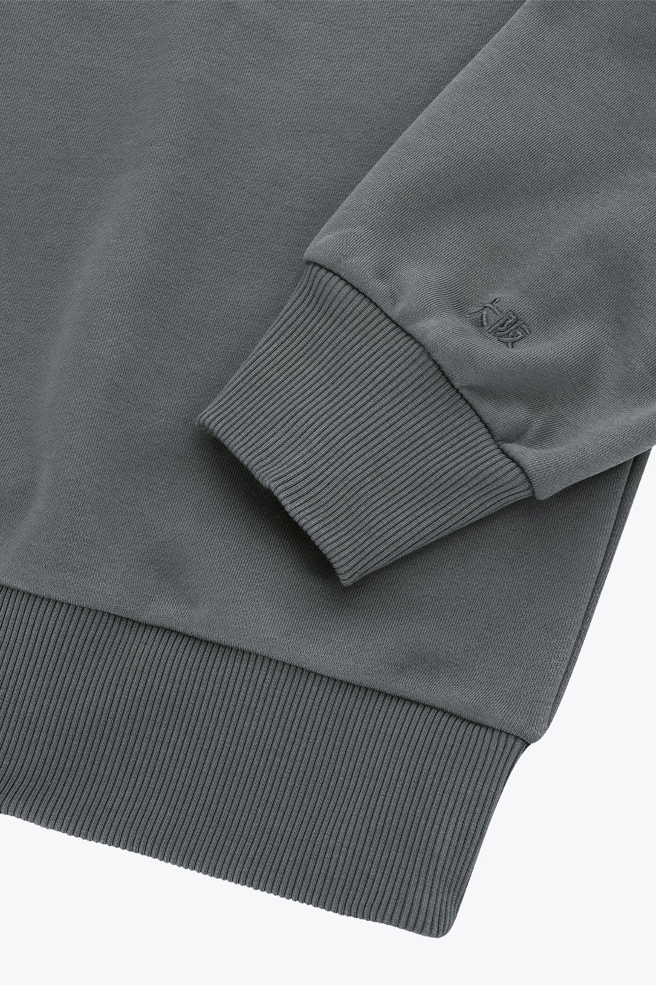 osaka-felpa-uomo-cross-collar-grigio-scuro-melange image 5