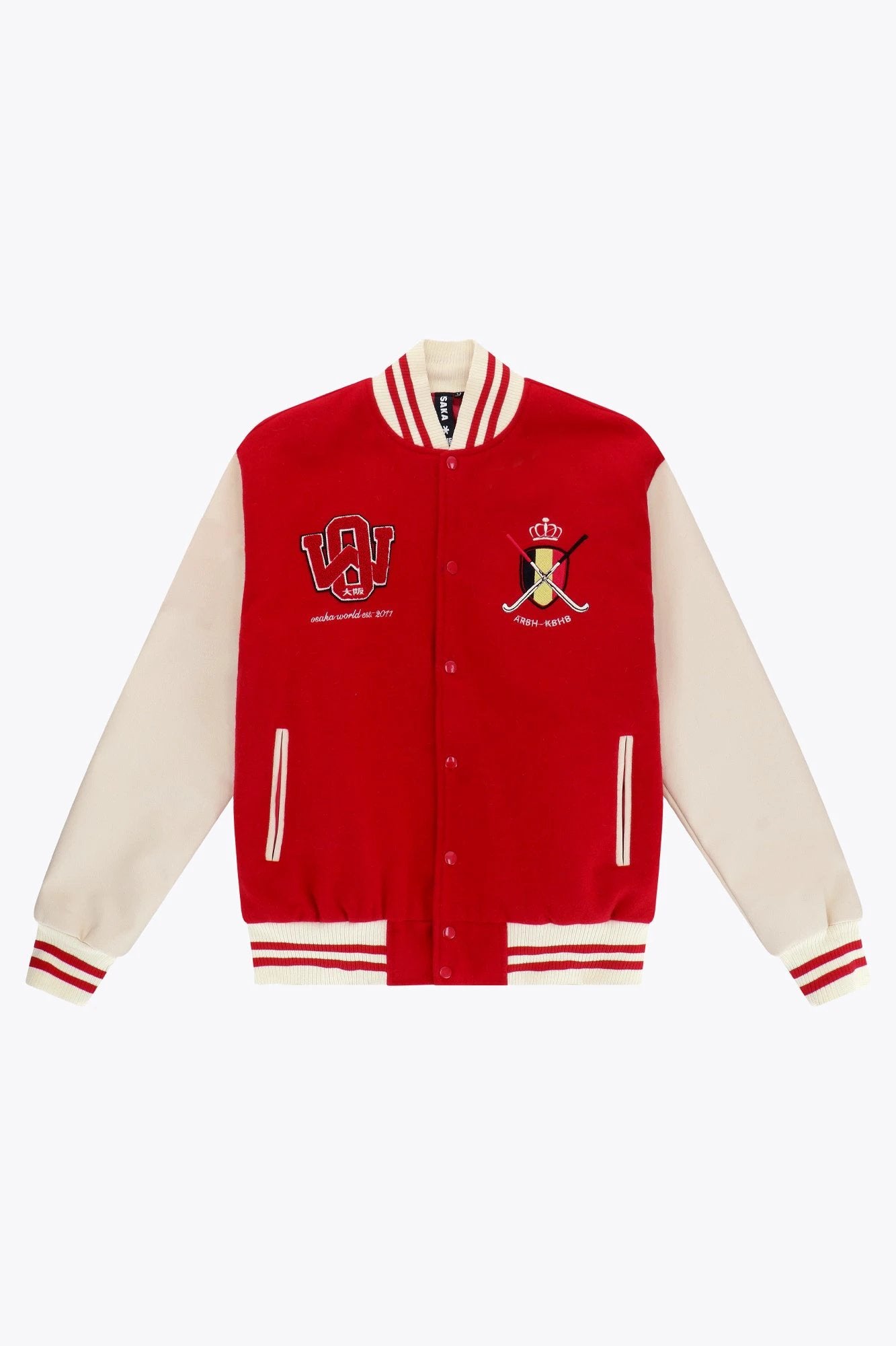 osaka-official-belgium-varsity-jacket-giacca-varsity-red image 1